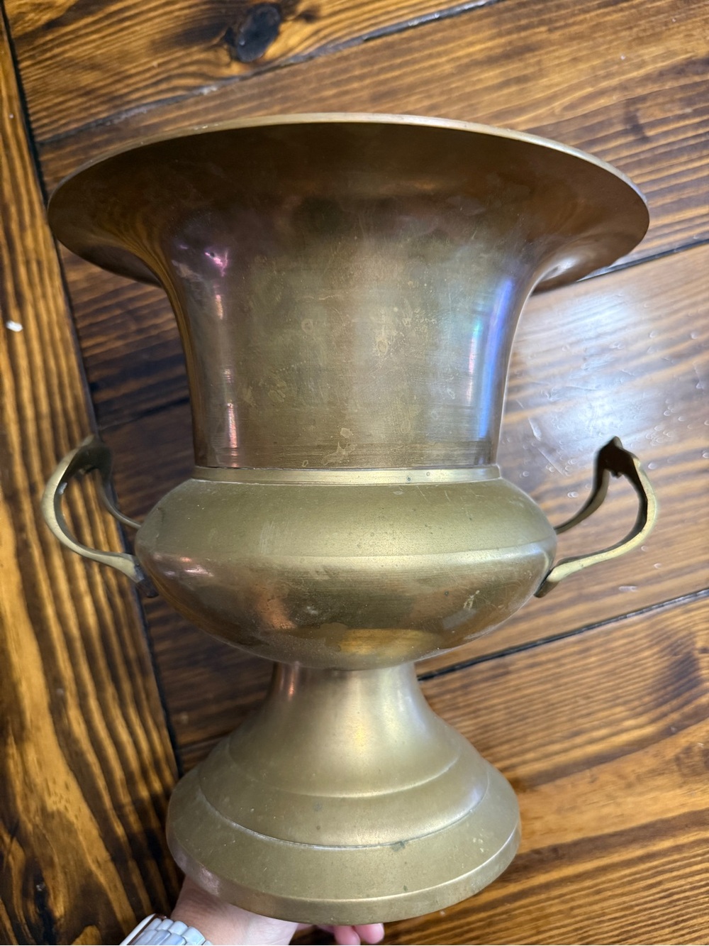 Vintage brass loving cup champagne chiller ice bucket